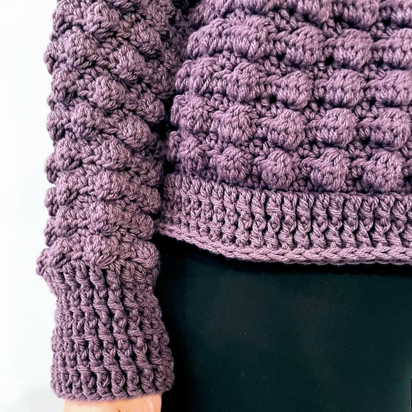 Unique Chunky Oversized Textured Turleneck Sweater - Picture 6 of 7